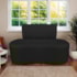 Sofá Curvo 2 Lugares Amsterdã 130cm Bouclé Preto - Amarena Móveis