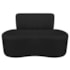 Sofá Curvo 2 Lugares Amsterdã 130cm Bouclé Preto - Amarena Móveis