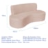 Sofá Curvo 2 Lugares Amsterdã 140cm Suede Rose