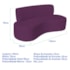 Sofá Curvo 2 Lugares Amsterdã 140cm Suede Roxo