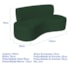 Sofá Curvo 2 Lugares Amsterdã 140cm Suede Verde