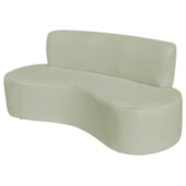 Sofá Curvo 2 Lugares Amsterdã 160cm Bouclé Verde Oliva