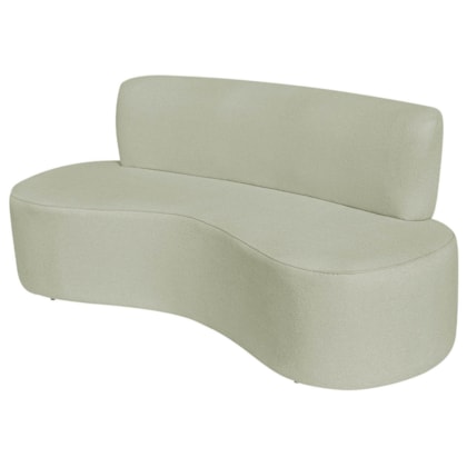 Sofá Curvo 2 Lugares Amsterdã 160cm Bouclé Verde Oliva