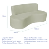 Sofá Curvo 2 Lugares Amsterdã 160cm Bouclé Verde Oliva
