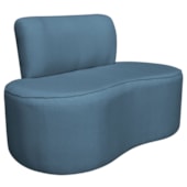 Sofá Curvo 2 Lugares Orgânico Escritório Recepção Sala Amsterdã 120cm Linho Azul Royal - Amarena Móveis
