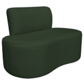 Sofá Curvo 2 Lugares Orgânico Escritório Recepção Sala Amsterdã 130cm Linho Verde - Amarena Móveis