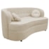 Sofá Curvo 2 Lugares Orgânico Sala Recepção Escritório Decorativo Luxo Panamá 140cm Bouclé Bege