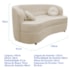 Sofá Curvo 2 Lugares Orgânico Sala Recepção Escritório Decorativo Luxo Panamá 140cm Bouclé Bege
