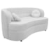 Sofá Curvo 2 Lugares Orgânico Sala Recepção Escritório Decorativo Luxo Panamá 140cm Bouclé Branco