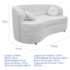 Sofá Curvo 2 Lugares Orgânico Sala Recepção Escritório Decorativo Luxo Panamá 140cm Bouclé Branco