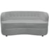 Sofá Curvo 2 Lugares Orgânico Sala Recepção Escritório Decorativo Luxo Panamá 140cm Bouclé Cinza