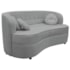 Sofá Curvo 2 Lugares Orgânico Sala Recepção Escritório Decorativo Luxo Panamá 140cm Bouclé Cinza