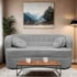 Sofá Curvo 2 Lugares Orgânico Sala Recepção Escritório Decorativo Luxo Panamá 140cm Bouclé Cinza