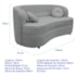 Sofá Curvo 2 Lugares Orgânico Sala Recepção Escritório Decorativo Luxo Panamá 140cm Bouclé Cinza