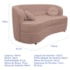 Sofá Curvo 2 Lugares Orgânico Sala Recepção Escritório Decorativo Luxo Panamá 140cm Linho Rose