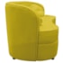 Sofá Curvo 2 Lugares Orgânico Sala Recepção Escritório Decorativo Luxo Panamá 140cm Suede Amarelo