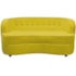 Sofá Curvo 2 Lugares Orgânico Sala Recepção Escritório Decorativo Luxo Panamá 140cm Suede Amarelo