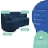 Sofá Curvo 2 Lugares Orgânico Sala Recepção Escritório Decorativo Luxo Panamá 140cm Suede Azul Marinho