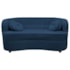 Sofá Curvo 2 Lugares Orgânico Sala Recepção Escritório Decorativo Luxo Panamá 140cm Suede Azul Marinho