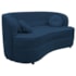 Sofá Curvo 2 Lugares Orgânico Sala Recepção Escritório Decorativo Luxo Panamá 140cm Suede Azul Marinho
