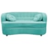 Sofá Curvo 2 Lugares Orgânico Sala Recepção Escritório Decorativo Luxo Panamá 140cm Suede Azul Tiffany