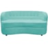 Sofá Curvo 2 Lugares Orgânico Sala Recepção Escritório Decorativo Luxo Panamá 140cm Suede Azul Tiffany
