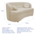 Sofá Curvo 2 Lugares Orgânico Sala Recepção Escritório Decorativo Luxo Panamá 140cm Suede Bege