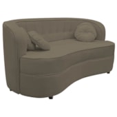 Sofá Curvo 2 Lugares Orgânico Sala Recepção Escritório Decorativo Luxo Panamá 140cm Suede Cappuccino