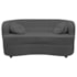 Sofá Curvo 2 Lugares Orgânico Sala Recepção Escritório Decorativo Luxo Panamá 140cm Suede Cinza