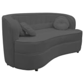 Sofá Curvo 2 Lugares Orgânico Sala Recepção Escritório Decorativo Luxo Panamá 140cm Suede Cinza