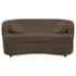 Sofá Curvo 2 Lugares Orgânico Sala Recepção Escritório Decorativo Luxo Panamá 140cm Suede Marrom