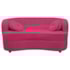 Sofá Curvo 2 Lugares Orgânico Sala Recepção Escritório Decorativo Luxo Panamá 140cm Suede Pink