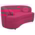 Sofá Curvo 2 Lugares Orgânico Sala Recepção Escritório Decorativo Luxo Panamá 140cm Suede Pink