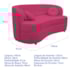 Sofá Curvo 2 Lugares Orgânico Sala Recepção Escritório Decorativo Luxo Panamá 140cm Suede Pink