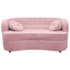 Sofá Curvo 2 Lugares Orgânico Sala Recepção Escritório Decorativo Luxo Panamá 140cm Suede Rosa Bebe