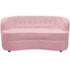 Sofá Curvo 2 Lugares Orgânico Sala Recepção Escritório Decorativo Luxo Panamá 140cm Suede Rosa Bebe