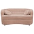 Sofá Curvo 2 Lugares Orgânico Sala Recepção Escritório Decorativo Luxo Panamá 140cm Suede Rose