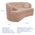Sofá Curvo 2 Lugares Orgânico Sala Recepção Escritório Decorativo Luxo Panamá 140cm Suede Rose