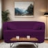 Sofá Curvo 2 Lugares Orgânico Sala Recepção Escritório Decorativo Luxo Panamá 140cm Suede Roxo