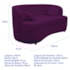 Sofá Curvo 2 Lugares Orgânico Sala Recepção Escritório Decorativo Luxo Panamá 140cm Suede Roxo