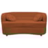 Sofá Curvo 2 Lugares Orgânico Sala Recepção Escritório Decorativo Luxo Panamá 140cm Suede Terracota