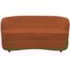 Sofá Curvo 2 Lugares Orgânico Sala Recepção Escritório Decorativo Luxo Panamá 140cm Suede Terracota
