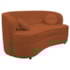 Sofá Curvo 2 Lugares Orgânico Sala Recepção Escritório Decorativo Luxo Panamá 140cm Suede Terracota