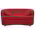 Sofá Curvo 2 Lugares Orgânico Sala Recepção Escritório Decorativo Luxo Panamá 140cm Suede Vermelho