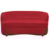 Sofá Curvo 2 Lugares Orgânico Sala Recepção Escritório Decorativo Luxo Panamá 140cm Suede Vermelho