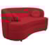 Sofá Curvo 2 Lugares Orgânico Sala Recepção Escritório Decorativo Luxo Panamá 140cm Suede Vermelho