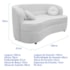Sofá Curvo 2 Lugares Orgânico Sala Recepção Escritório Decorativo Luxo Panamá 160cm Bouclé Branco