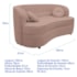 Sofá Curvo 2 Lugares Orgânico Sala Recepção Escritório Decorativo Luxo Panamá 160cm Linho Rose