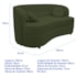 Sofá Curvo 2 Lugares Orgânico Sala Recepção Escritório Decorativo Luxo Panamá 160cm Linho Verde