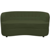 Sofá Curvo 2 Lugares Orgânico Sala Recepção Escritório Decorativo Luxo Panamá 160cm Linho Verde